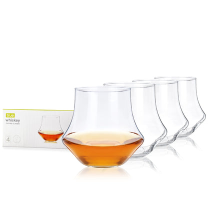 Whiskey Glasses, Drinking Glasses for Bourbon, Scotch, 12 Oz, Set of 4