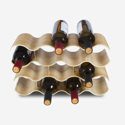 14 Bottles Wine Racks Countertop for Shelf, 4-Tier Wooden Wine Bottle Holder Stand, Freestanding Wine Storage for inside Cabinet Organizer for Home Décor, Bar and Pantry