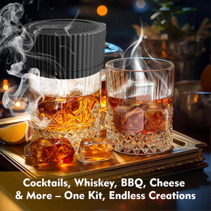 Electric Whiskey Smoker Kit Cocktail Smoker Kit with 6 Wood Chip Flavors Old Fashioned Drink Smoker Kit for Bourbon Whiskey Cocktails Home Bar Accessories Whiskey Gifts for Men Dad Husband