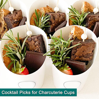 200 PCS Cocktail Picks,White Pearl Fancy Toothpicks for Appetizers