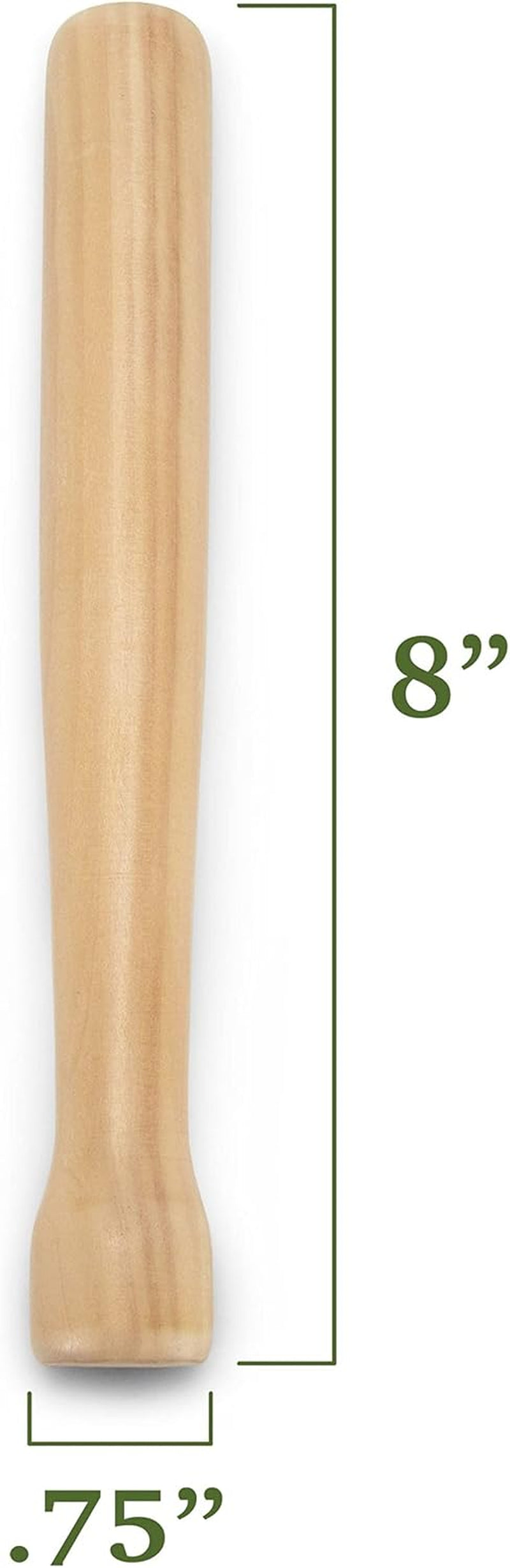 8” Wooden Cocktail Muddler - Wood Bar Supplies & Accessories for Herb & Fruit Mixing, Drinks, Restaurants, Home Kitchens, Shaker Sets & Cocktail Kits