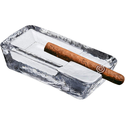 Cigar Ashtray Handmade Crystal Glass Windproof Design and Heavyweight