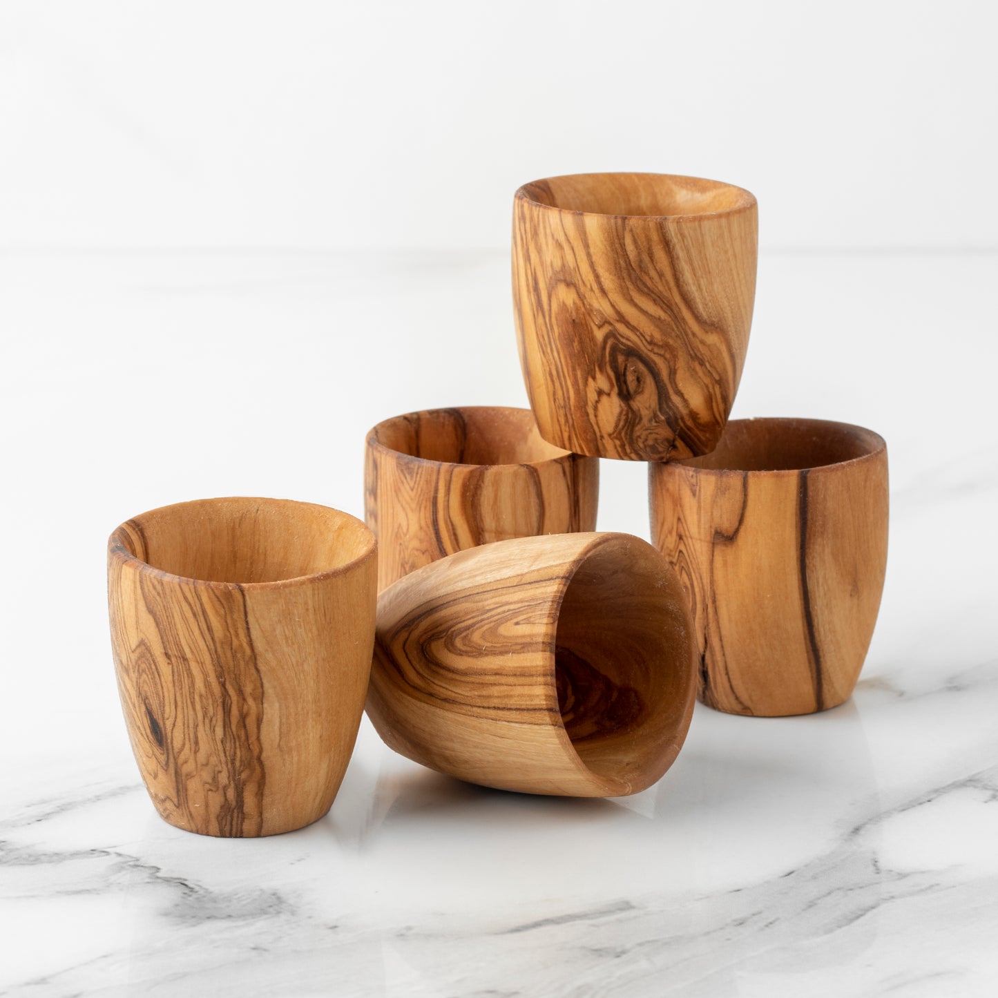 Handcrafted Olive Wood Shot Glass - 1.5 oz