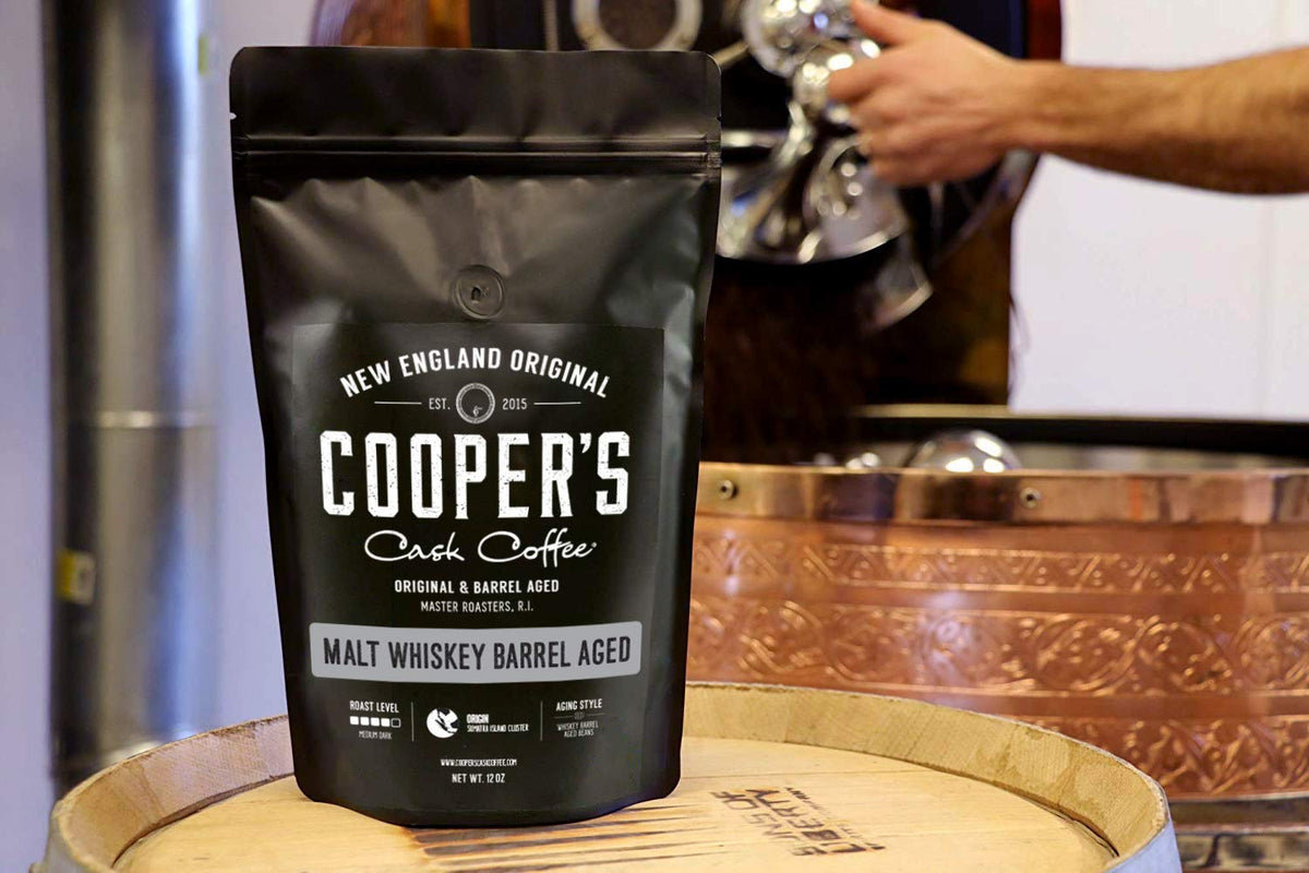 Bourbon & Whiskey Barrel Aged Coffee - Ground - 4-Bag Coffee Set - 4Oz and Single Origin Sumatra Coffee Beans Aged in Stout Whiskey Barrels - Ground Coffee - 12 Oz