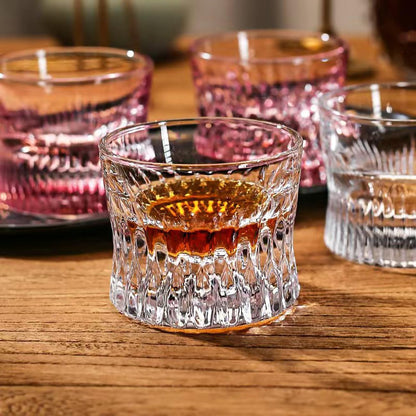 Askcraok Whiskey Glass Set of 2 Old Fashioned Glasses 3.7 Oz for Vodka,Cocktail,Bourbon,Cognac,Rum, Holiday Gifts Transparent 2PCS