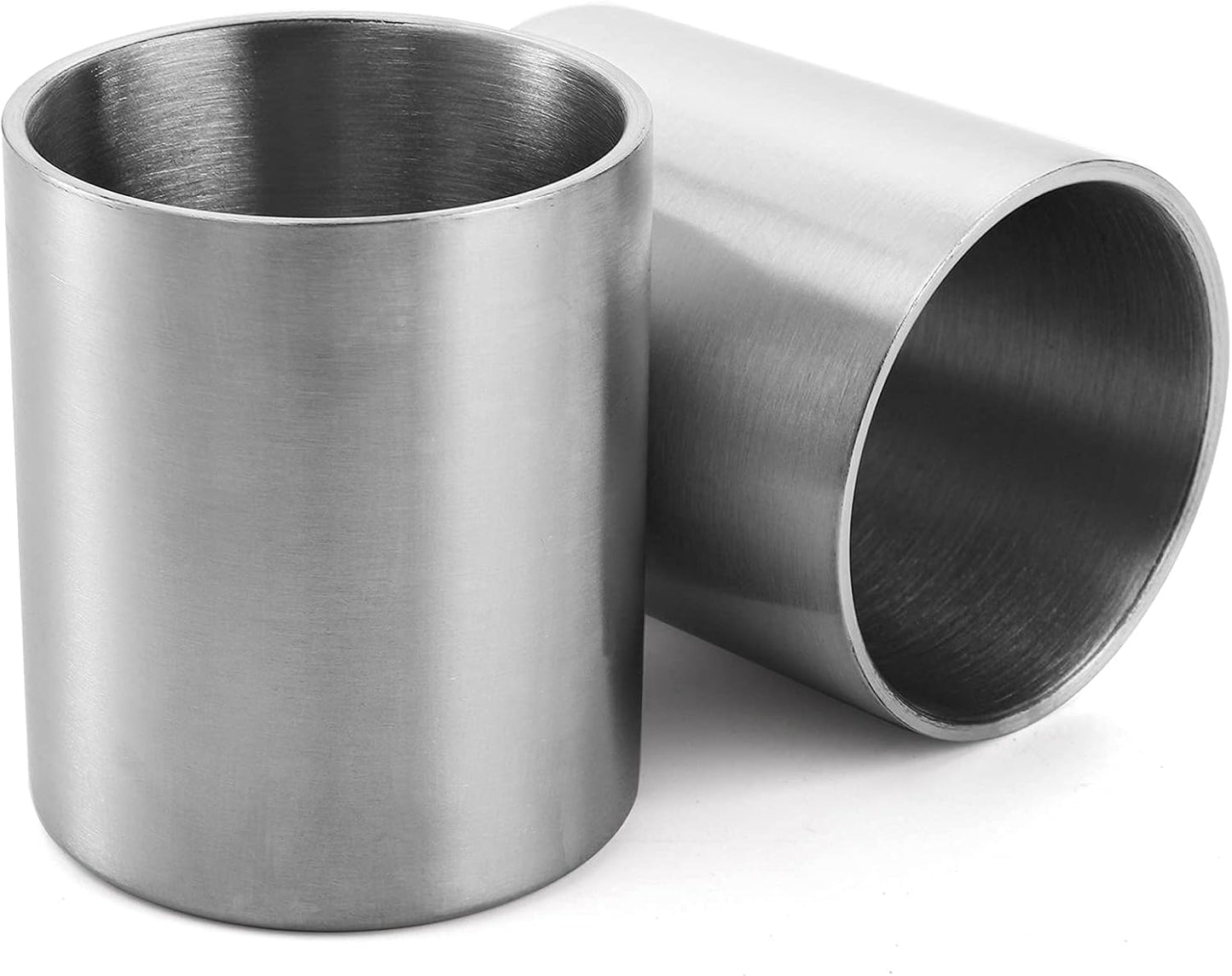 Set of 4 Stainless Steel Whiskey Glasses, 10 Oz Double Wall Tumblers, Unbreakable Old Fashioned Metal Drinking Cups for Beverages, Cocktails, Beer, Great Gift for Men and Whiskey Lover