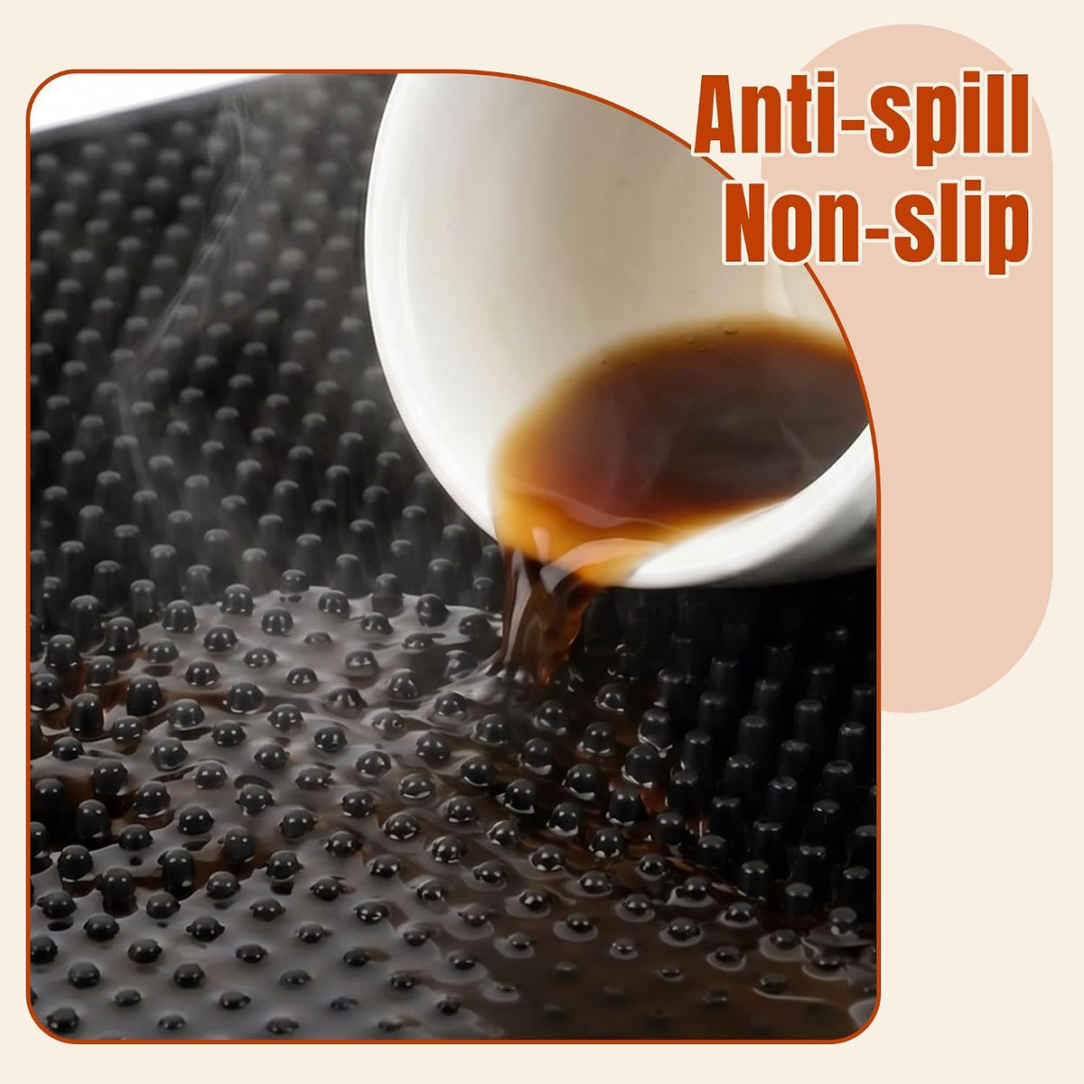 Bar Mat, 12"X6" Non-Slip PVC Mats for Home Coffee Bar Countertop