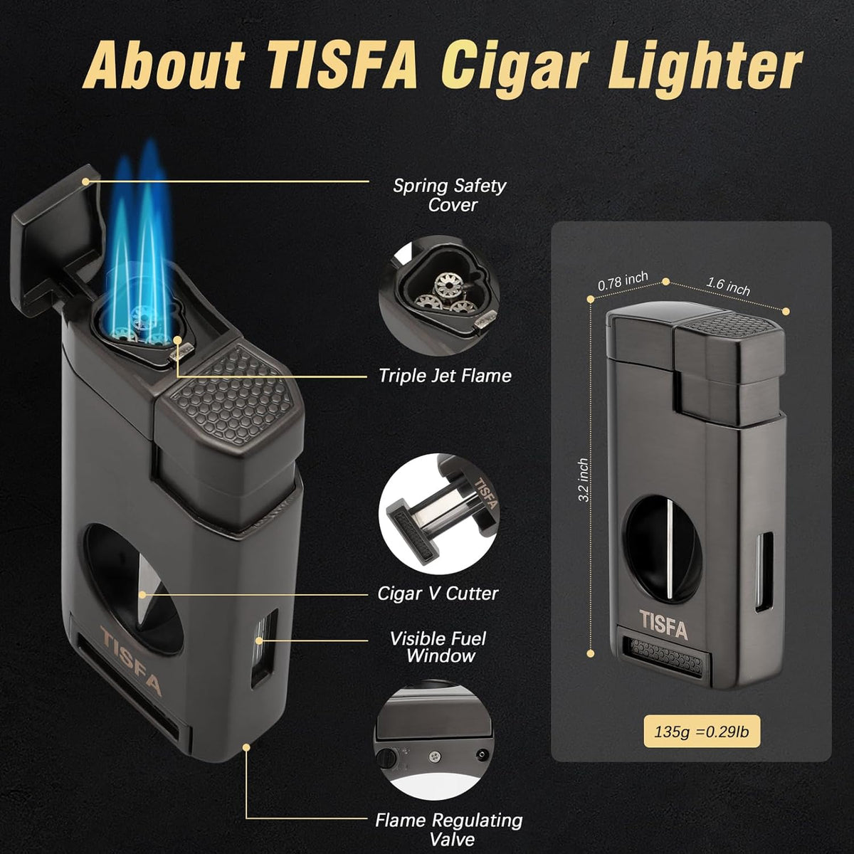 Travel Cigar Humidor and Cigar Ashtray Set