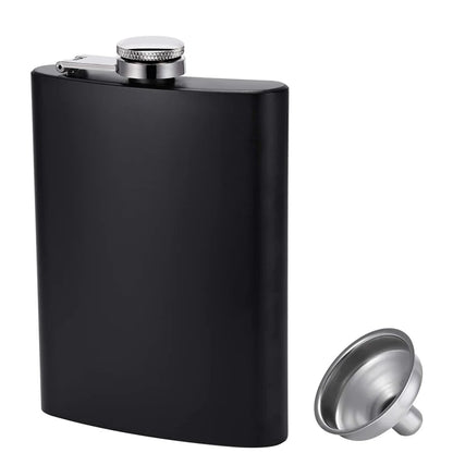 Matte Black Hip Flask for Liquor Stainless Steel Leak Proof with Funnel Flask Set Drinking Whiskey Flask KC0454