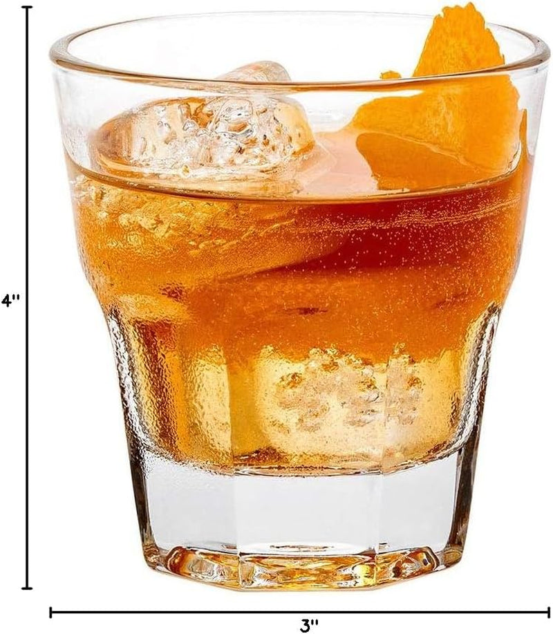 Otto 5 Ounce Whiskey Glasses Set of 6 Paneled Rocks Glasses - Fine-Blown Tempered Heavy Base Dishwasher-Safe Clear Glass Scotch Glasses for Cocktails or Liquors
