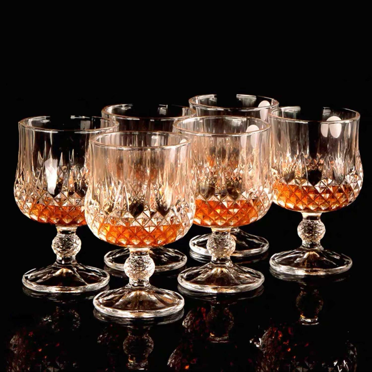 Bourbon Clear Whiskey Decanter，Hand Painted Liquor Decanter Glasses Set, Crystal Design Decanter and 6 Glasses，Bourbon Scotch Vodka Wine，Tequila，Home Bar ，Brandy， Gifts for Men | Sparkling Glass Decanter，Made of Czech Crystal Glass，High Transparency，Hand Painted Liquor Decanter Glass Set，Gifts for Men
