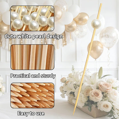 200 PCS Cocktail Picks,White Pearl Fancy Toothpicks for Appetizers