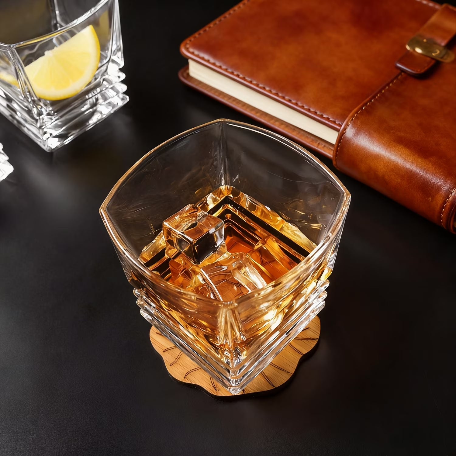Whiskey Glasses for Men, 9 Oz Crystal Bourbon Glass , Old Fashioned Rocks Barware for Scotch Cognac Vodka Cocktail Rum, Whisky Gifts Set for Father'S Day-2 Pack