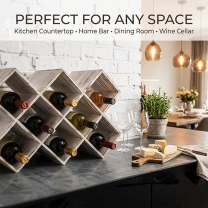 Penitent Man Wooden Wine Rack, Rustic Farmhouse