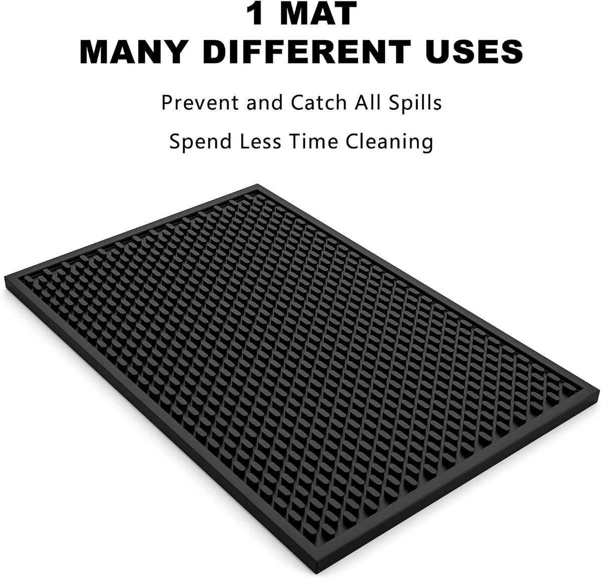 Silicone Bar Mat 2 Pack - 18 X 12 in Coffee Bar Mats for Countertop