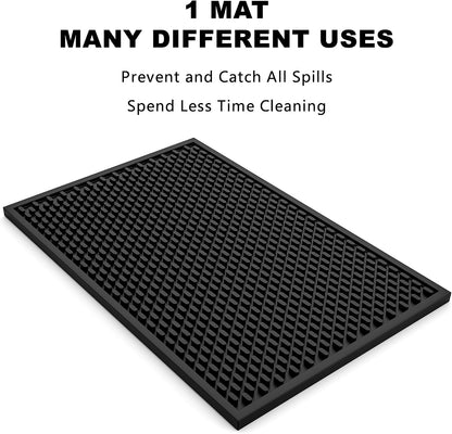 Silicone Bar Mat 2 Pack - 18 X 12 in Coffee Bar Mats for Countertop
