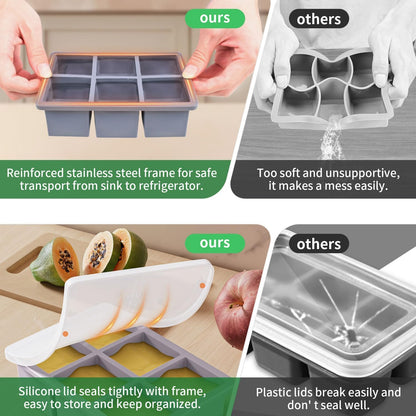 Large Ice Cube Tray for Whiskey:  Big Square Ice Cube Maker for Cocktail - 3Pack Silicone Old Fashioned Ice Cube Trays - 2Inch Huge Cubed Ice Trays for Whisky