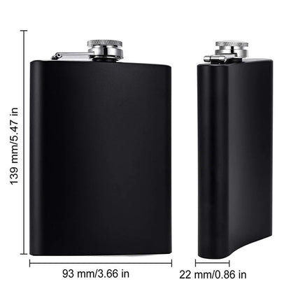 Matte Black Hip Flask for Liquor Stainless Steel Leak Proof with Funnel Flask Set Drinking Whiskey Flask KC0454
