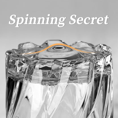 Spinning Whiskey Glasses Set of 2, 9.5OZ Old Fashioned Glass