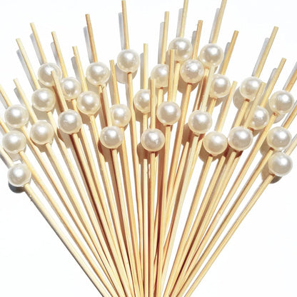 200 PCS Cocktail Picks,White Pearl Fancy Toothpicks for Appetizers