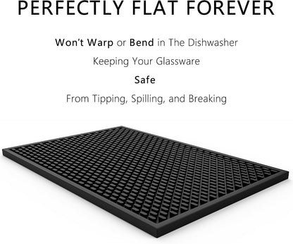 Silicone Bar Mat 2 Pack - 18 X 12 in Coffee Bar Mats for Countertop