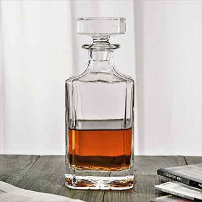 Square 25Oz Whiskey Decanter with Glass Stopper